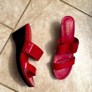 Red Women's Wedge Sandals